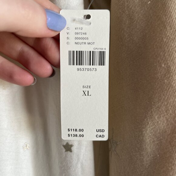 Anthropologie NWT Stardust Midnight Mirage Star Graphic Henley Oversized Top XL - Picture 10 of 11